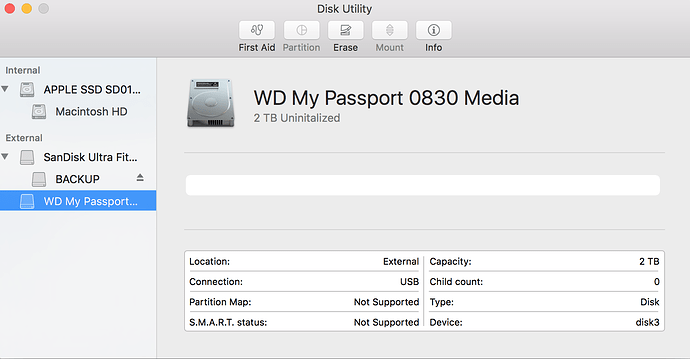 opening my passport for mac in windows with disk management